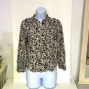 Anthropologies Maeve leopard top women’s size 4P button up